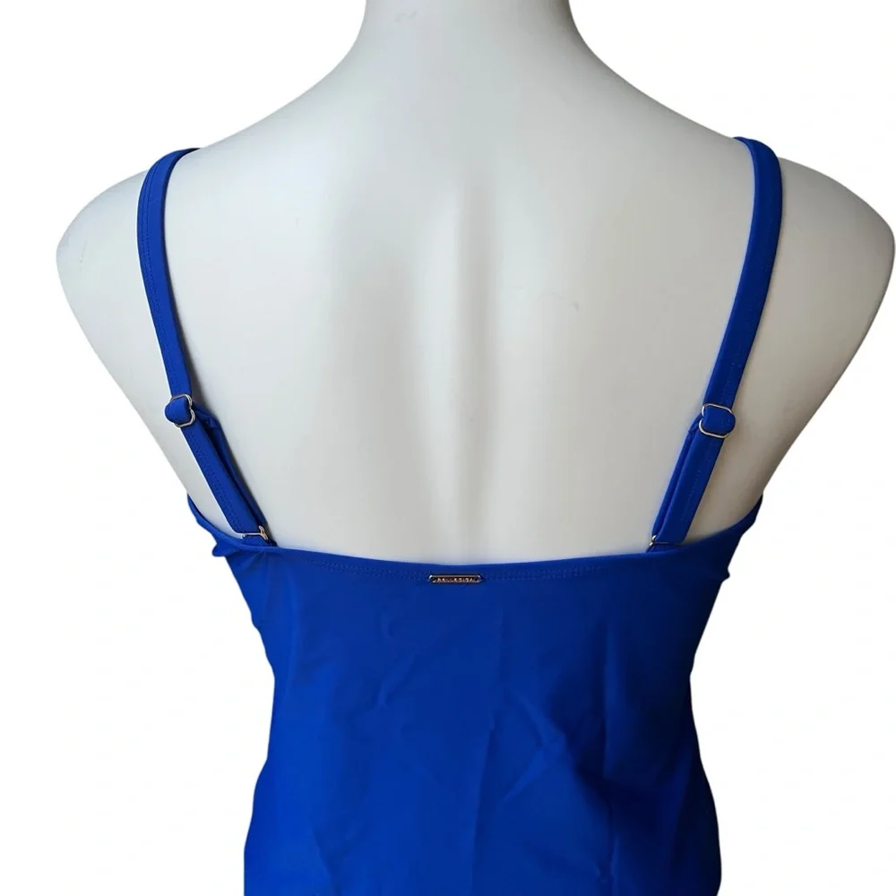 NWT, RELLECIGA Strapless Royal Blue Ruched Top, Sz L - Picture 11 of 13